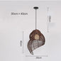 NUOVA lampada a sospensione in rattan a forma di lumaca, lampada a sospensione vintage in stile sud-est asiatico, arte creativa, lampada da lettura in vimini