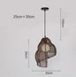 NUOVA lampada a sospensione in rattan a forma di lumaca, lampada a sospensione vintage in stile sud-est asiatico, arte creativa, lampada da lettura in vimini