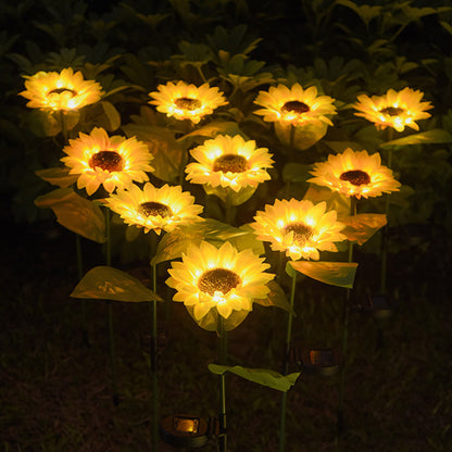 Lampade solari a LED a forma di girasole, luci decorative solari