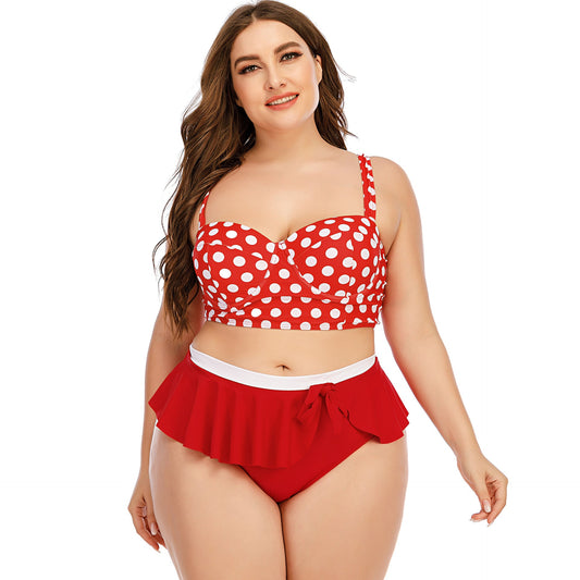 Large Plus Size Swimwear Female Push Up Bikini With Wave Women Bikini Set Two Pieces Swimsuit Bathing Suit Swim Beach Dress TEZZONMAART