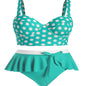 Large Plus Size Swimwear Female Push Up Bikini With Wave Women Bikini Set Two Pieces Swimsuit Bathing Suit Swim Beach Dress TEZZONMAART