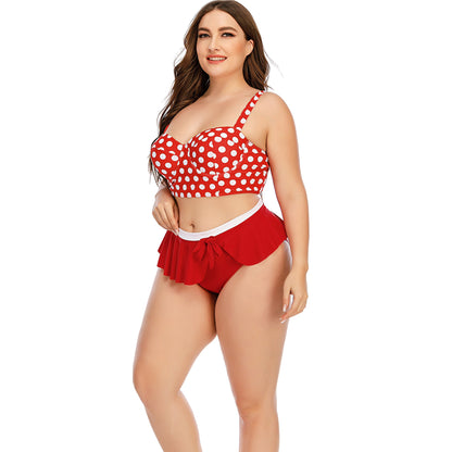 Large Plus Size Swimwear Female Push Up Bikini With Wave Women Bikini Set Two Pieces Swimsuit Bathing Suit Swim Beach Dress TEZZONMAART