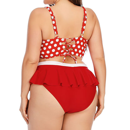 Large Plus Size Swimwear Female Push Up Bikini With Wave Women Bikini Set Two Pieces Swimsuit Bathing Suit Swim Beach Dress TEZZONMAART
