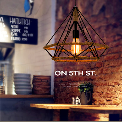 Lampada rustica in stile industriale, lampadario retrò