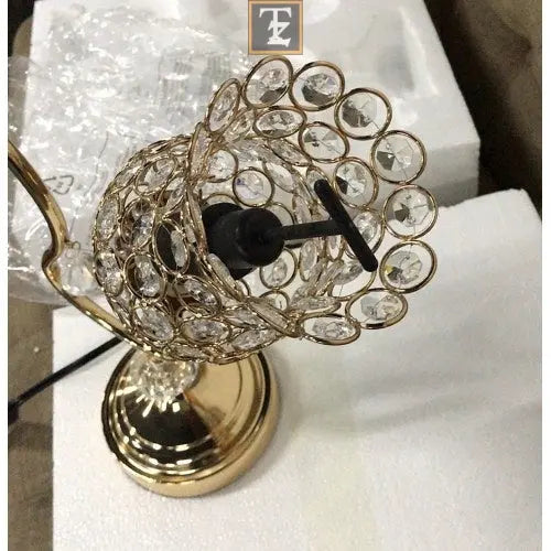 18.75 Inch Rose Gold 2 Flower Horn Ornate Metal Table Lamp 