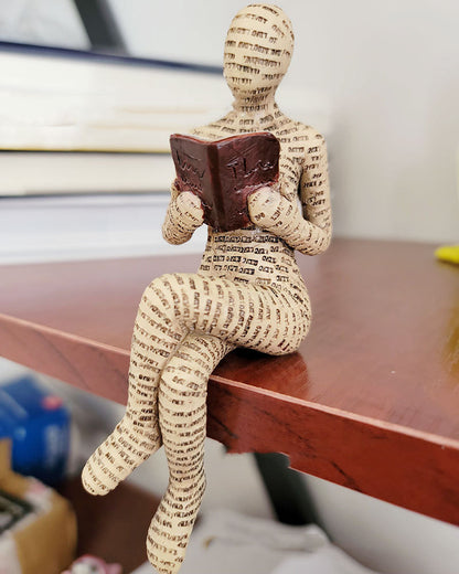 Reading Woman Thinker Resin Statue