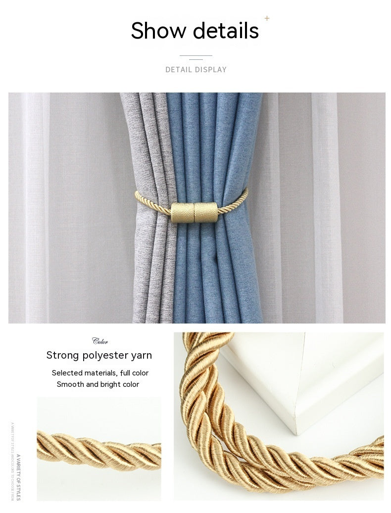 Cylindrical Curtain Bandage Magnetic Buckle Installation-free