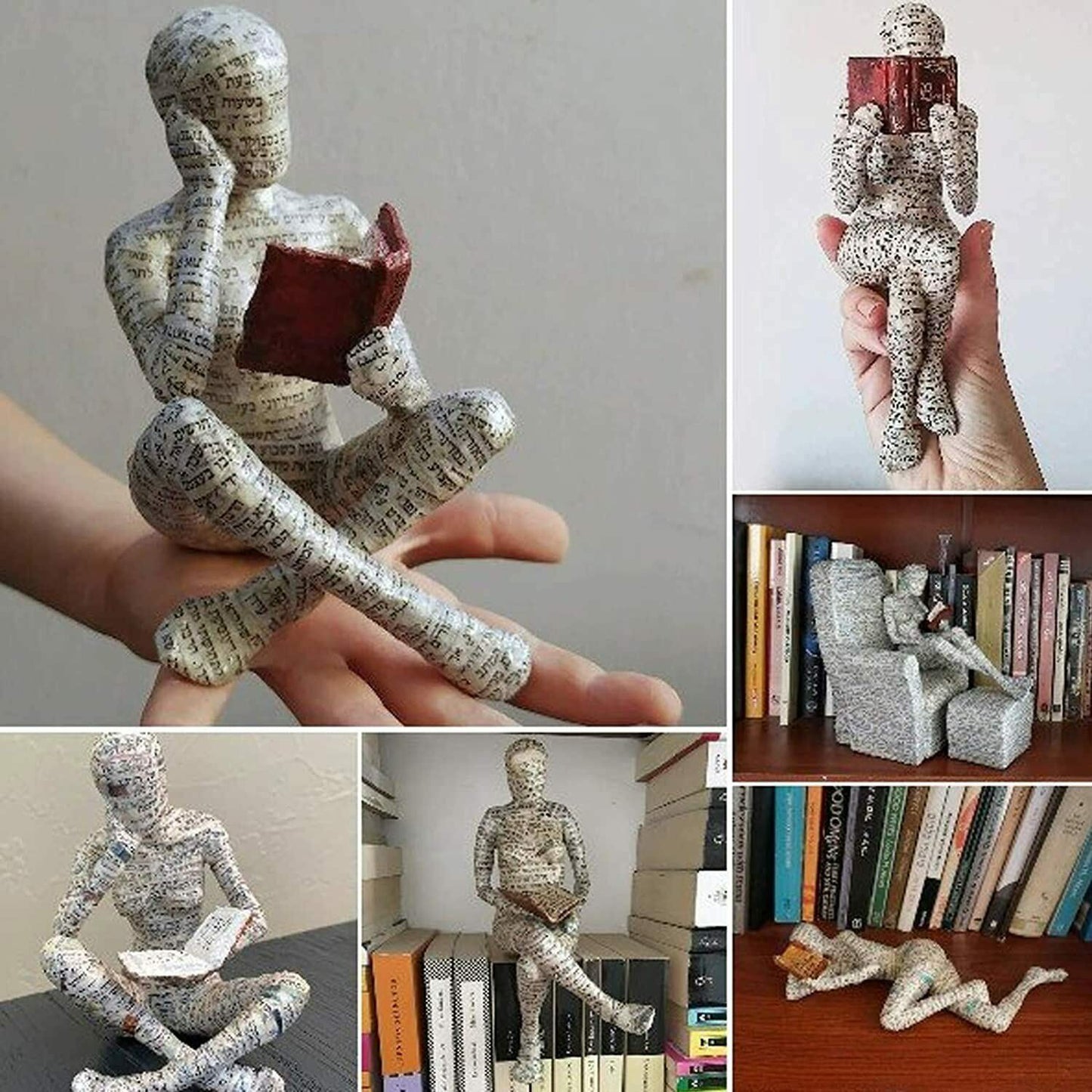 Reading Woman Thinker Resin Statue