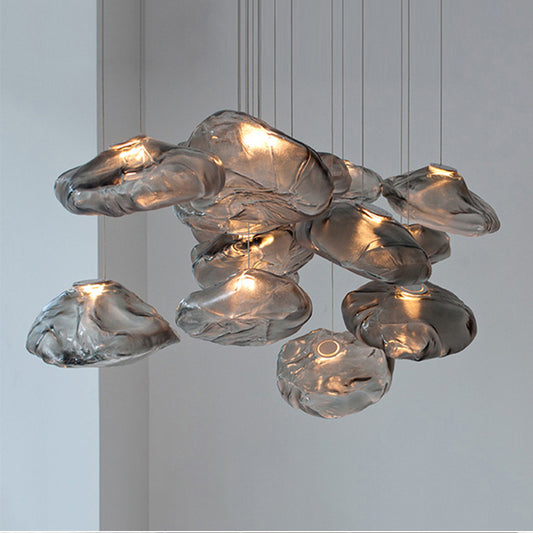 Lampadario decorativo in vetro di lusso postmoderno