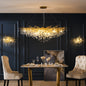 Lampadario di lusso postmoderno con goccia d'acqua e lampada di cristallo con atmosfera