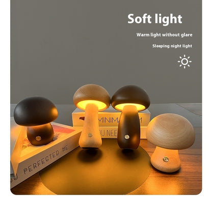 Lampada da comodino per camera da letto con decorazione a fungo, regalo creativo