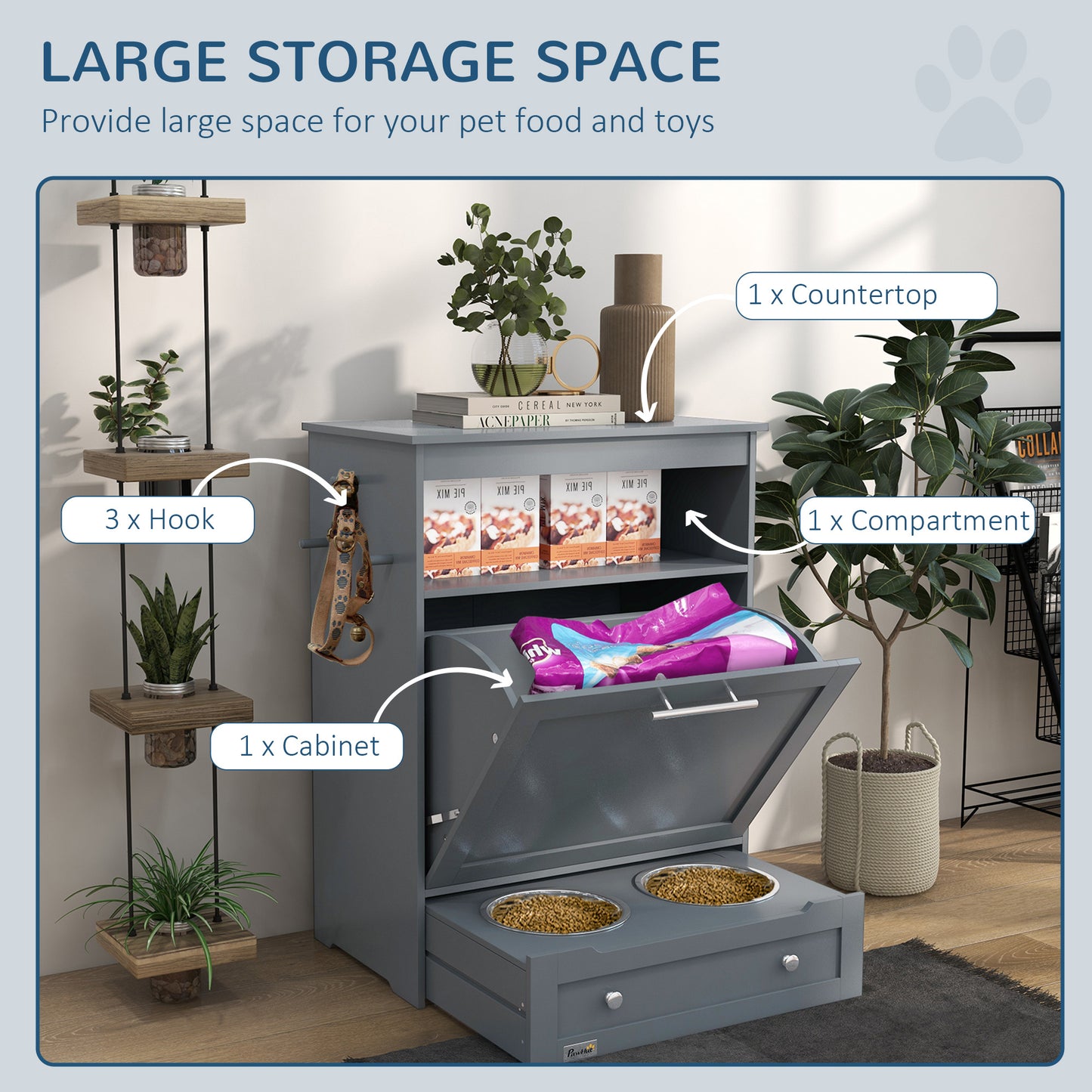 Pet Feeder Food Storage