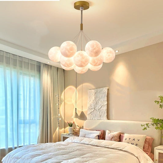 Lampadario da camera da letto Lampade nordiche Luci creative a bolle di luna