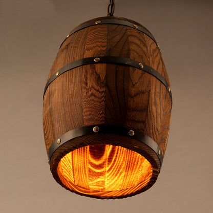Lampadari in legno a forma di botte di vino con personalità creativa