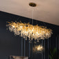 Lampadario di lusso postmoderno con goccia d'acqua e lampada di cristallo con atmosfera