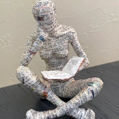 Reading Woman Thinker Resin Statue
