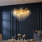 Lampadario di lusso postmoderno con goccia d'acqua e lampada di cristallo con atmosfera