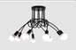 Lampadario minimalista creativo in ferro con tubo di ferro