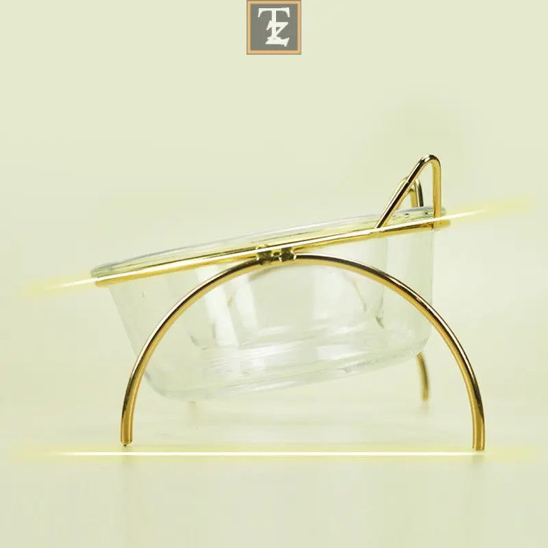 Glass Cat Bowl Drinking Dish Feeder For Pet Food Water Dishes Feeder With Metal Feeding Bowl Rack Cats Puppy Feeding Accessories 
