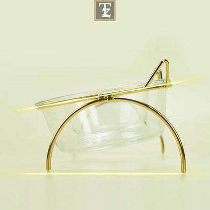 Glass Cat Bowl Drinking Dish Feeder For Pet Food Water Dishes Feeder With Metal Feeding Bowl Rack Cats Puppy Feeding Accessories 