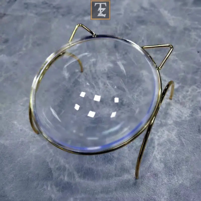 Glass Cat Bowl Drinking Dish Feeder For Pet Food Water Dishes Feeder With Metal Feeding Bowl Rack Cats Puppy Feeding Accessories 