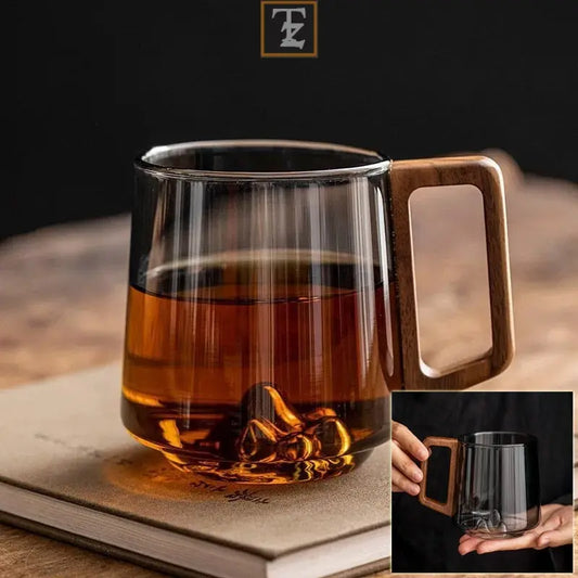 Glass with Wooden Handle 