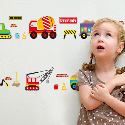Cartoon Cars Kids Room Wall Sticker For Children's Kids Room Baby Bedroom Wall Decals Window Poster 3D Car Stickers Wallpaper