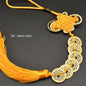 Chinese manual Knot Fengshui Lucky Charms Ancient I CHING Copper Coins Mascot Prosperity Protection Good Fortune Home Car Decor