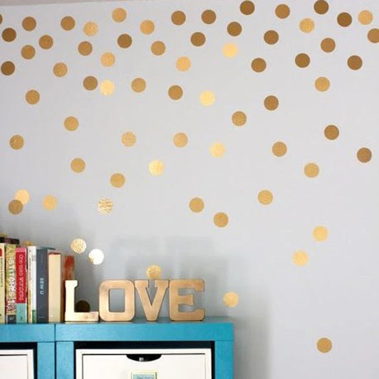 Gold Dots Wall Sticker Removable Kids Room Home Decoration Decals Golden DIY Dot Combination Children Bedroom Home Decor Poster