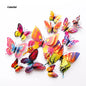 New Style 12Pcs Double Layer 3D Butterfly Wall Stickers Home Room Decor Butterflies For Wedding Decoration Magnet Fridge Decals