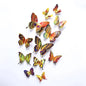 New 12Pcs Double Layer 3D Butterfly Wall Stickers Room Garden Home Decoration Butterflies Magnet Fridge For Wedding Decor Decals