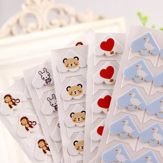 24 pezzi/lotto fai da te cartone animato carino animali angoli adesivi di carta carini per album fotografici cornice decorazione scrapbooking all'ingrosso 11 colori