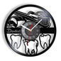 Dentist Equipment Dental Office Teeth Wall Sign Decorative Clock Orthodontist Vinyl Record Wall Clock Nurse Appreciation Gift