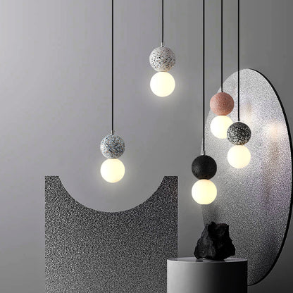 Nordic Ins Modern Cement Terrazzo Piccolo Lampadario Ristorante Bar