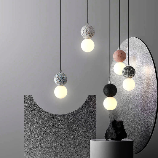 Nordic Ins Modern Cement Terrazzo Piccolo Lampadario Ristorante Bar