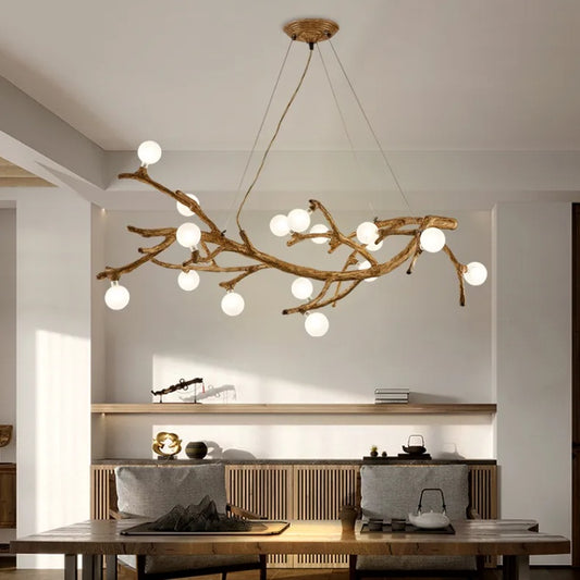 Lampadario da ristorante Luci decorative a forma di ramo di albero Lampade a vento giapponesi Wabi-sabi Zen