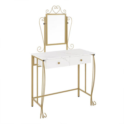 Set da toeletta con specchio e sgabello, scrivania da trucco bianca con cassetti per ragazze, donne, camera da letto, regalo